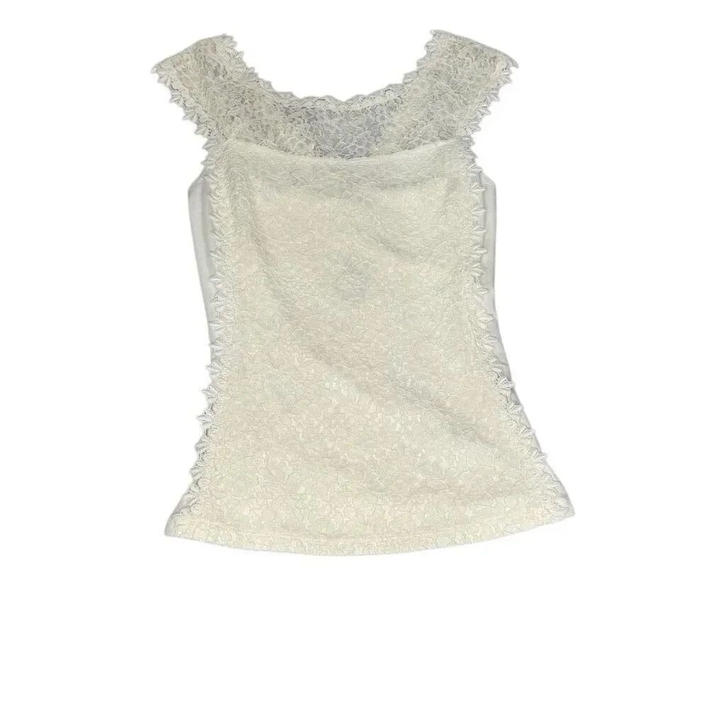 Express NWT cream lace tank top size S.